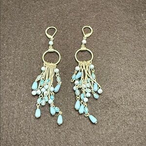 Elegant Silver and Blue Dangle Earrings